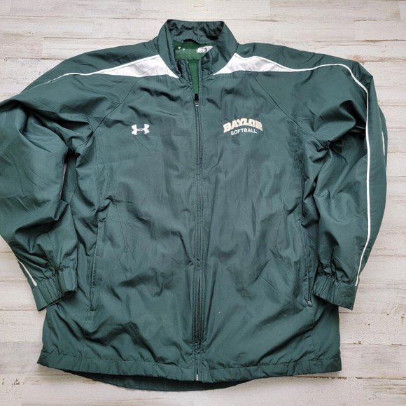 Under Armour Baylor SOFTBALL Univ. Bears Full Zip Track Windbreaker Jacket LG - Picture 1 of 9
